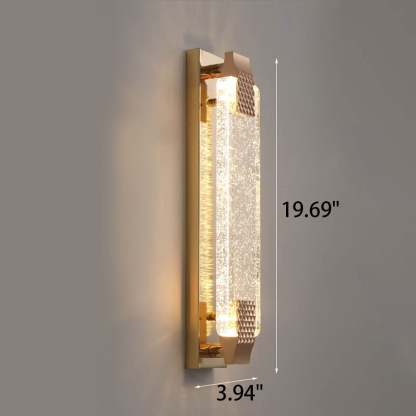 European Rectangular Bubble Crystal LED Sconce — 220V-240V For UK/AU / White Light (5000K)