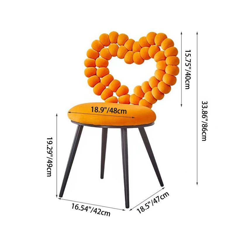 Scandinavian Velvet Heart Ball Vanity Stool — B - Green