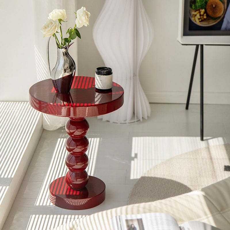 Vintage Round Beaded Wooden Coffee Table