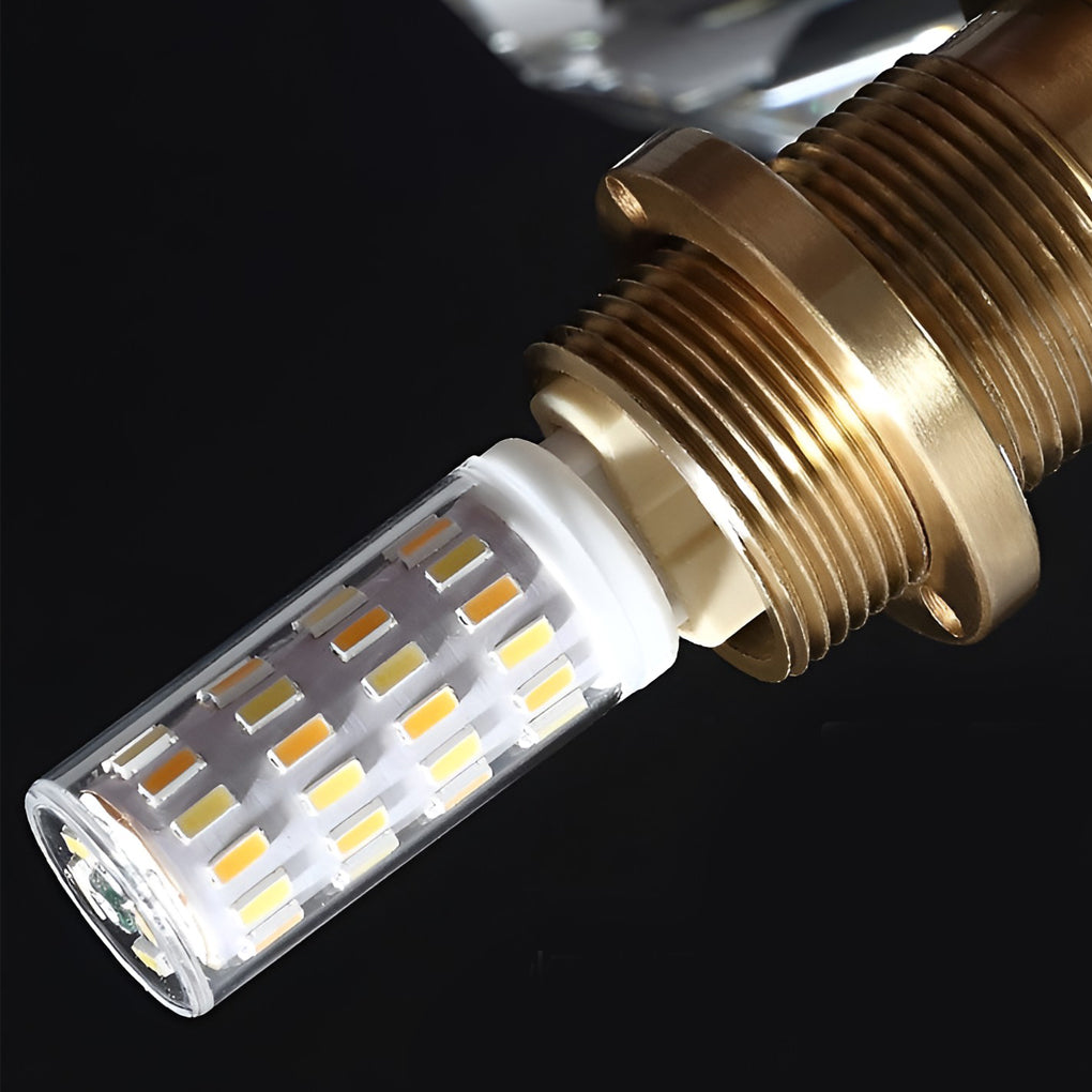 Ball-shaped LED Crystal Gold Postmodern Plug in Sconce Lighting Wall Lamp-Lighom