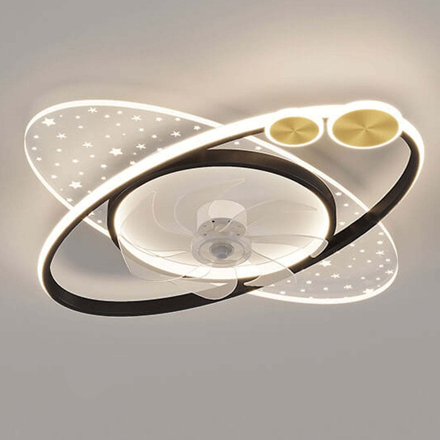 Modern Planet Star Effect LED Flush Mount Fan Light