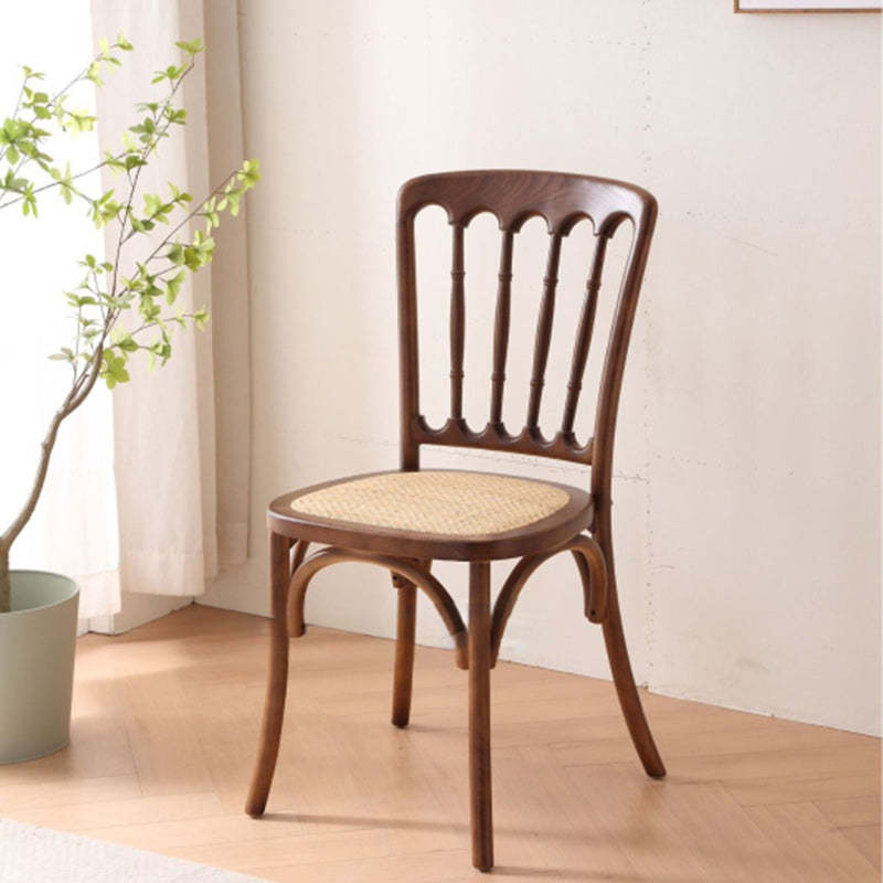 Vintage Rattan Solid Wood Dining Chair