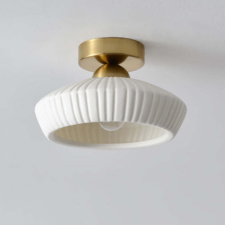Modern Ceramic Disc Semi-Flush Ceiling Light