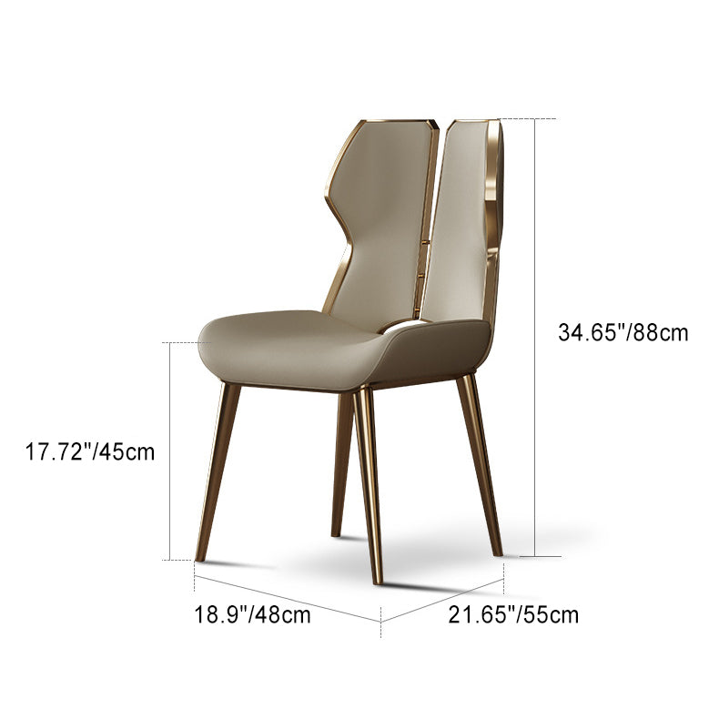 Modern Microfiber Leather Steel Dining Chair