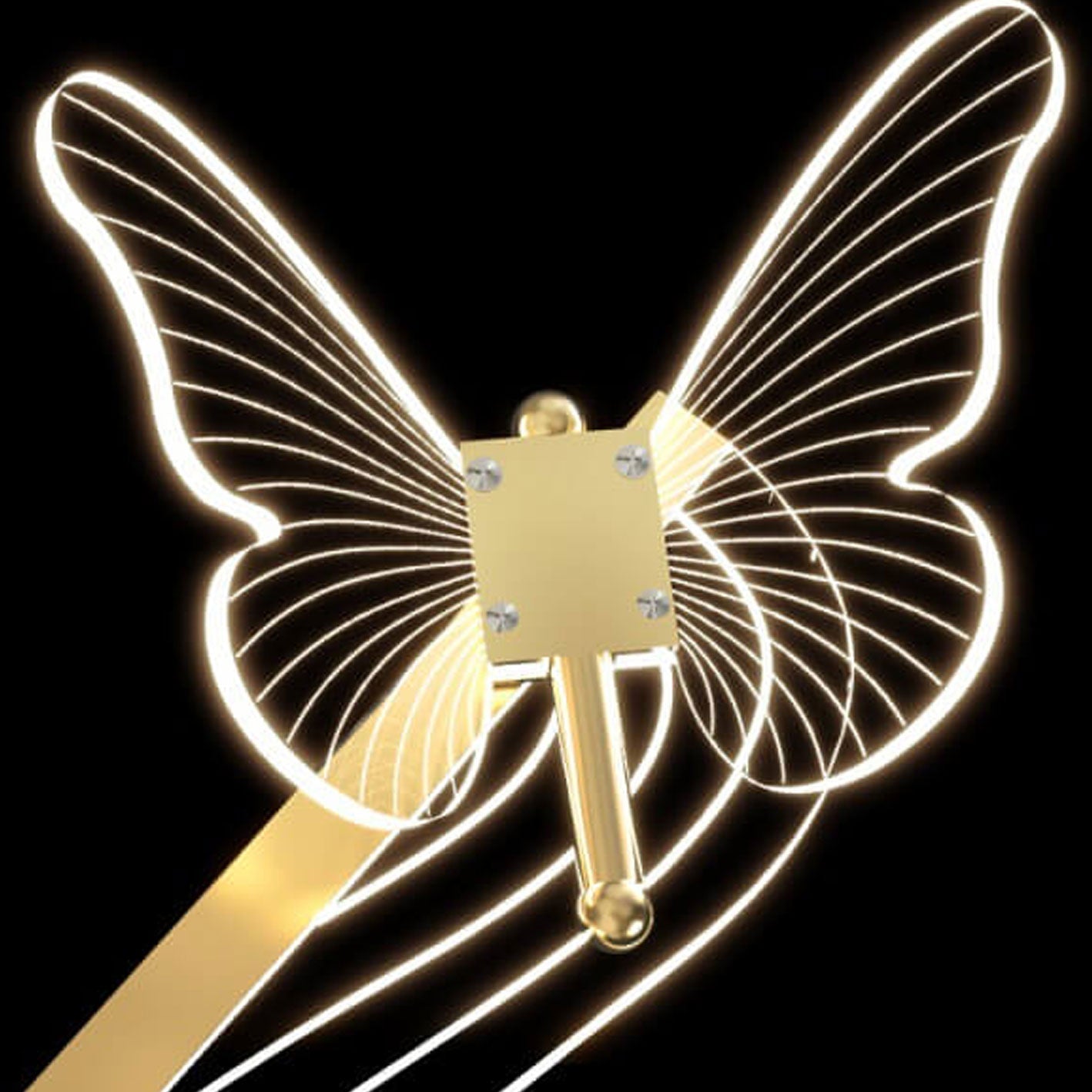 Nordic Butterfly Round Linear Island LED Chandelier — Infinitely Dimmable / Gold / 110V-120V For US/CA