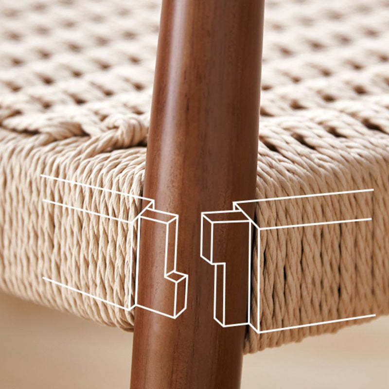 Vintage Braided Rope Wood Dining Chair