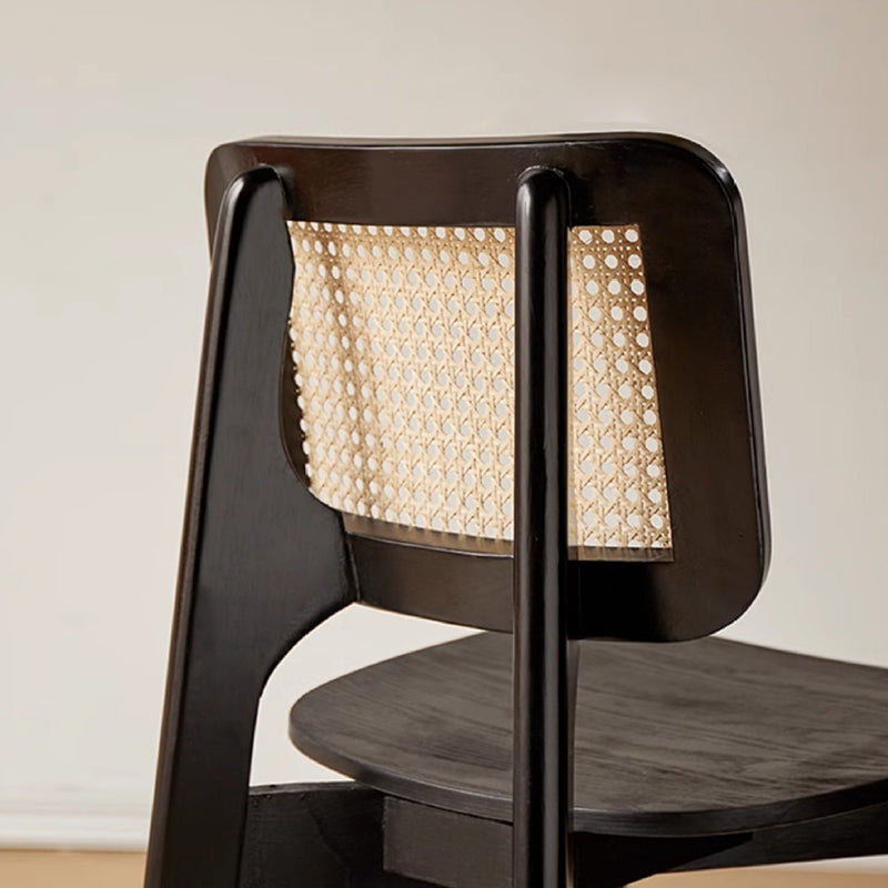 Minimalist Skeleton Wood Rattan Dining Chair