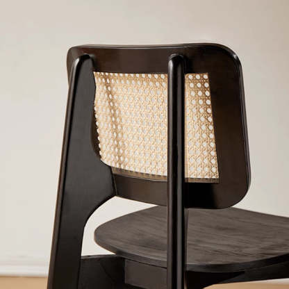 Minimalist Skeleton Wood Rattan Dining Chair