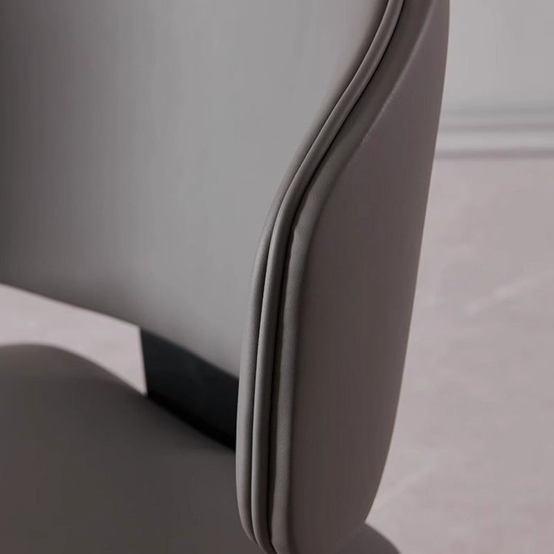 Minimalist Microfiber Leather Steel Dining Chair