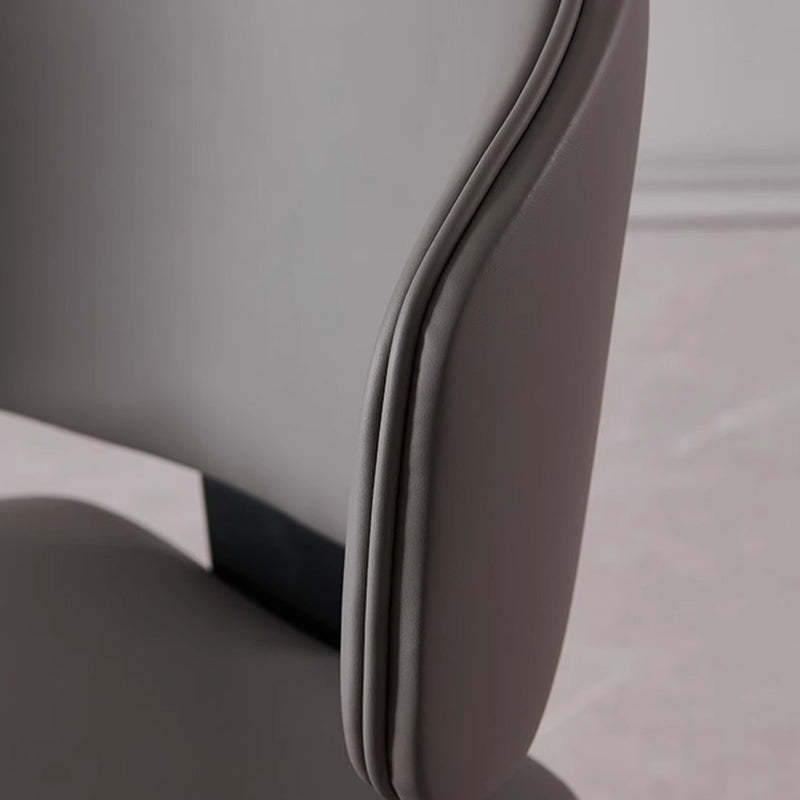 Minimalist Microfiber Leather Steel Dining Chair