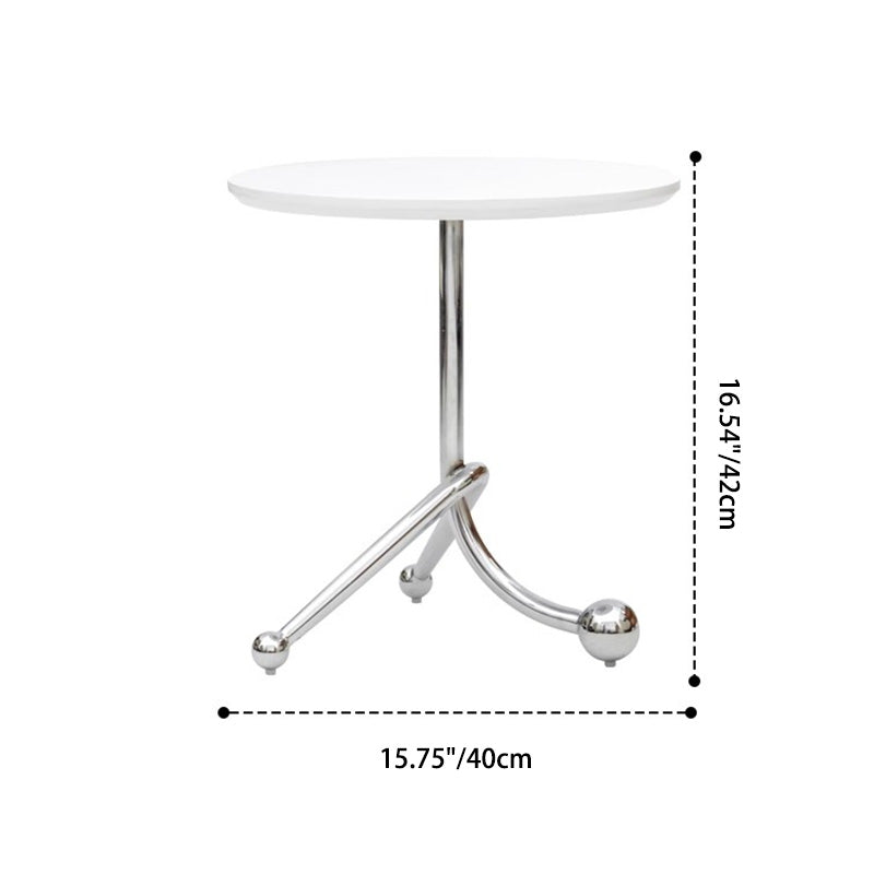 Nordic Tripod Base Steel Coffee Table — Cherry Wood Color