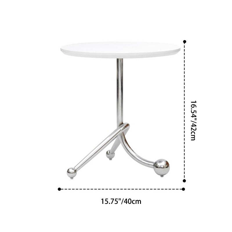 Nordic Tripod Base Steel Coffee Table — Cherry Wood Color