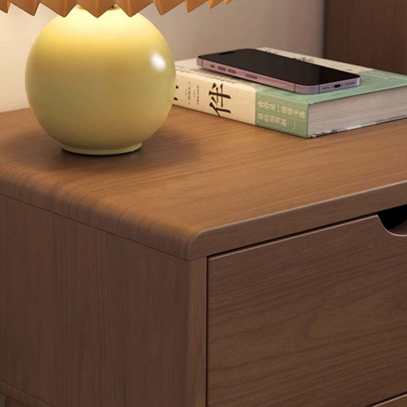 Modern Cubic Rubber Wood 1/2-Drawer Nightstand