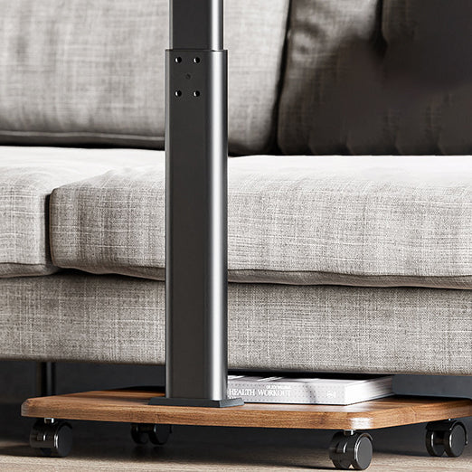 Scandinavian Wood Carbon Steel Movable End Table 2-Tier