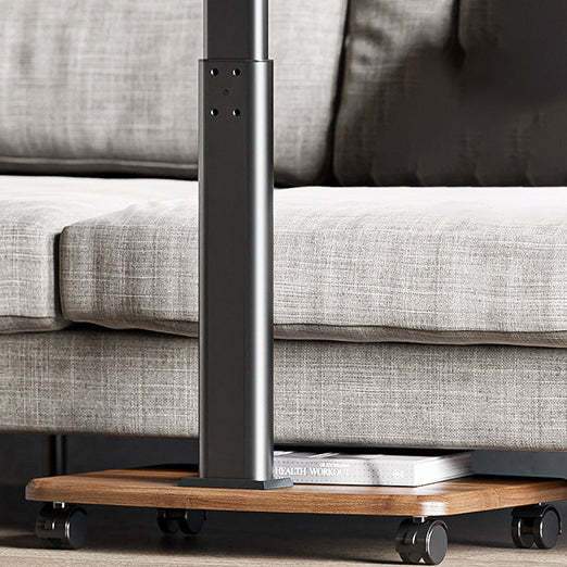 Scandinavian Wood Carbon Steel Movable End Table 2-Tier