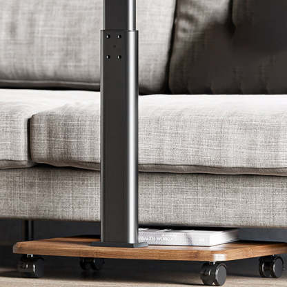 Scandinavian Wood Carbon Steel Movable End Table 2-Tier