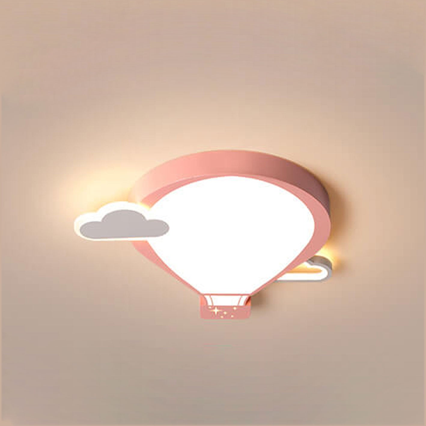 Cartoon Hot Air Balloon LED Kids Flush Mount Light