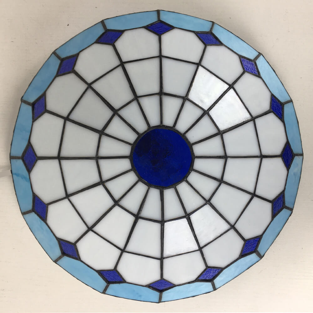 Traditional Tiffany Shell Bead Stained Glass Flush Light — F / 220V-240V For UK/AU