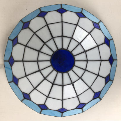 Traditional Tiffany Shell Bead Stained Glass Flush Light — F / 220V-240V For UK/AU