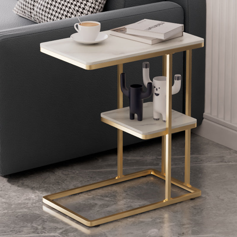 Nordic Rock Slab Metal End Table