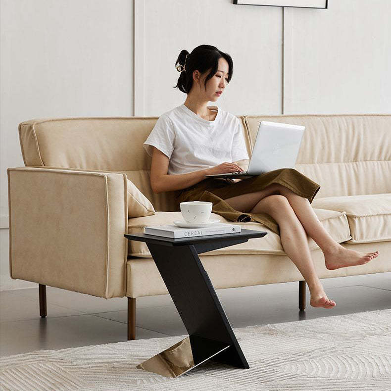 Scandinavian Z-Shape Wood Metal Coffee Table — Ash Wood