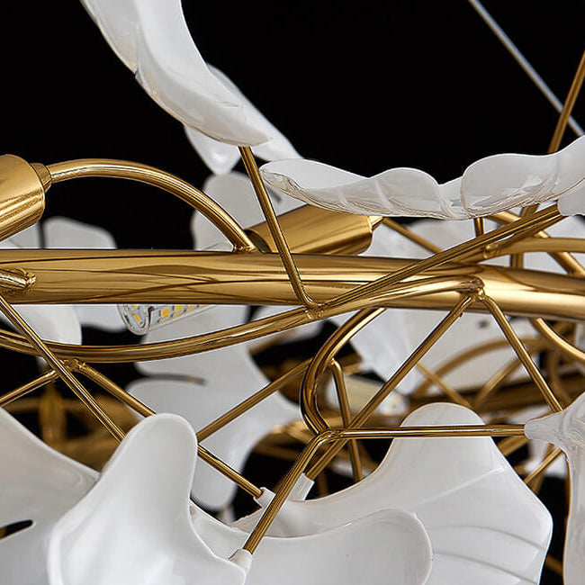 Nordic Iron Acrylic Ginkgo Chandelier