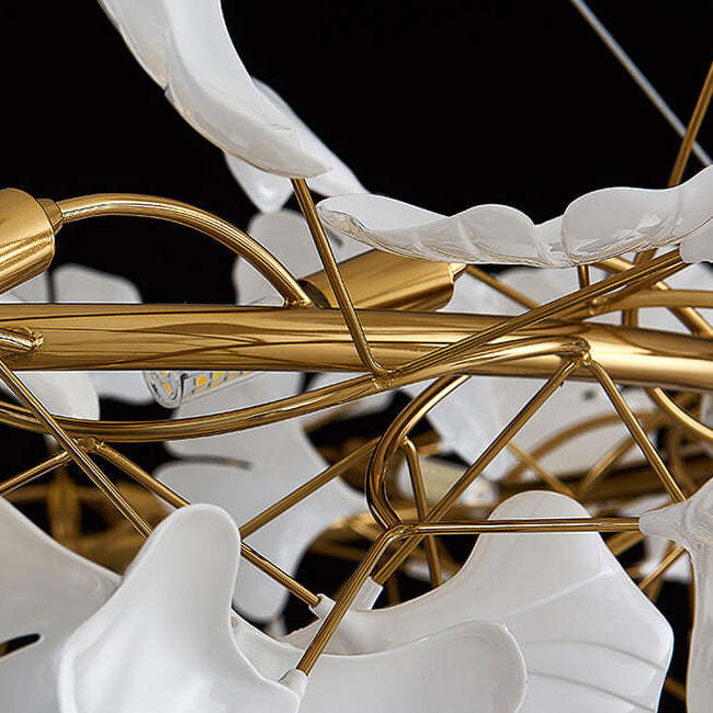Nordic Iron Acrylic Ginkgo Chandelier