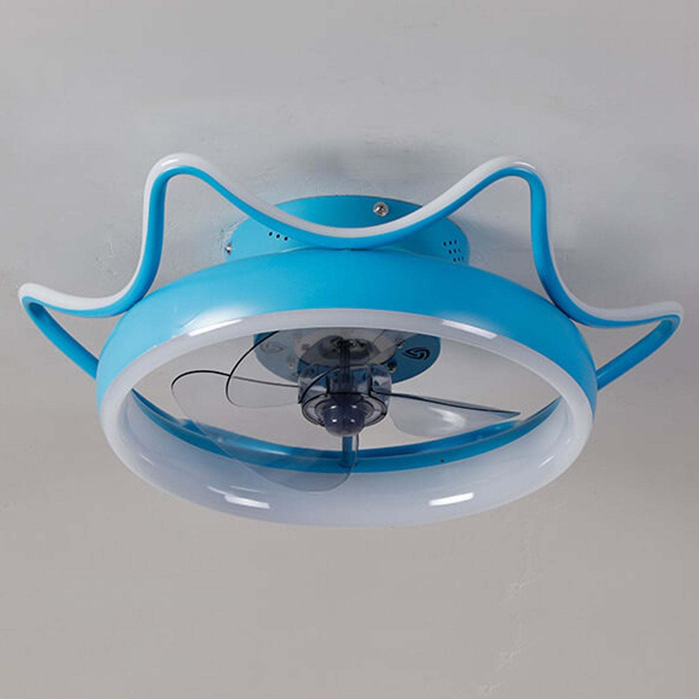 Nordic Round Wrought Iron LED Flush Mount Fan Light