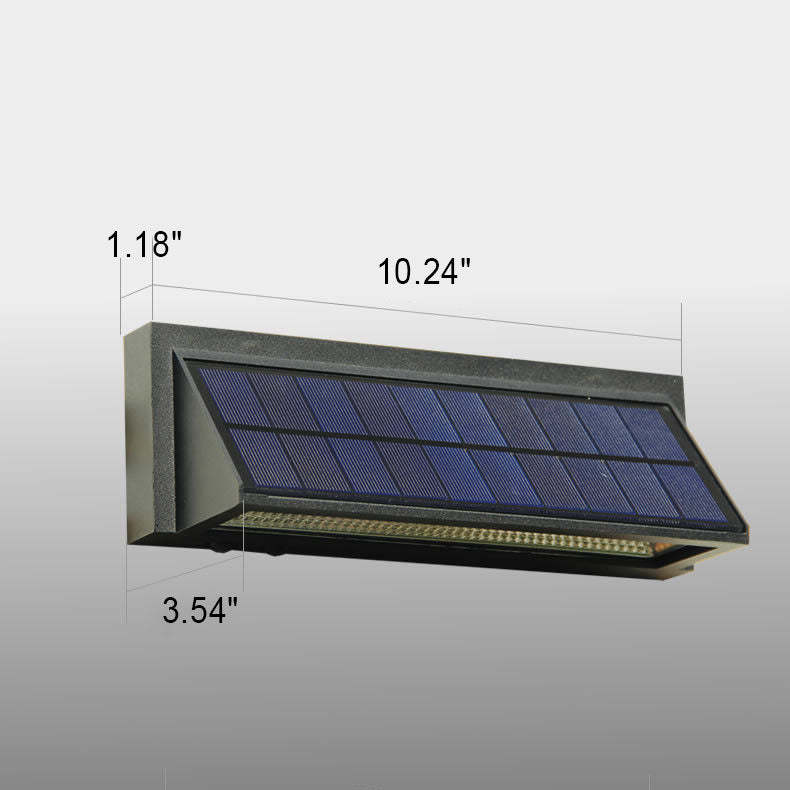 Outdoor Solar Rectangular Slant LED Patio Wall Sconce