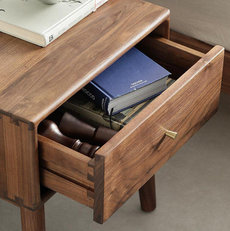 French Rectangular Wood 1-Drawer End Table