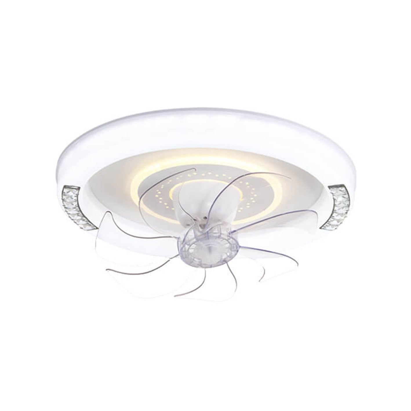 Minimalist Acrylic Round Smart LED Flush Mount Fan Light