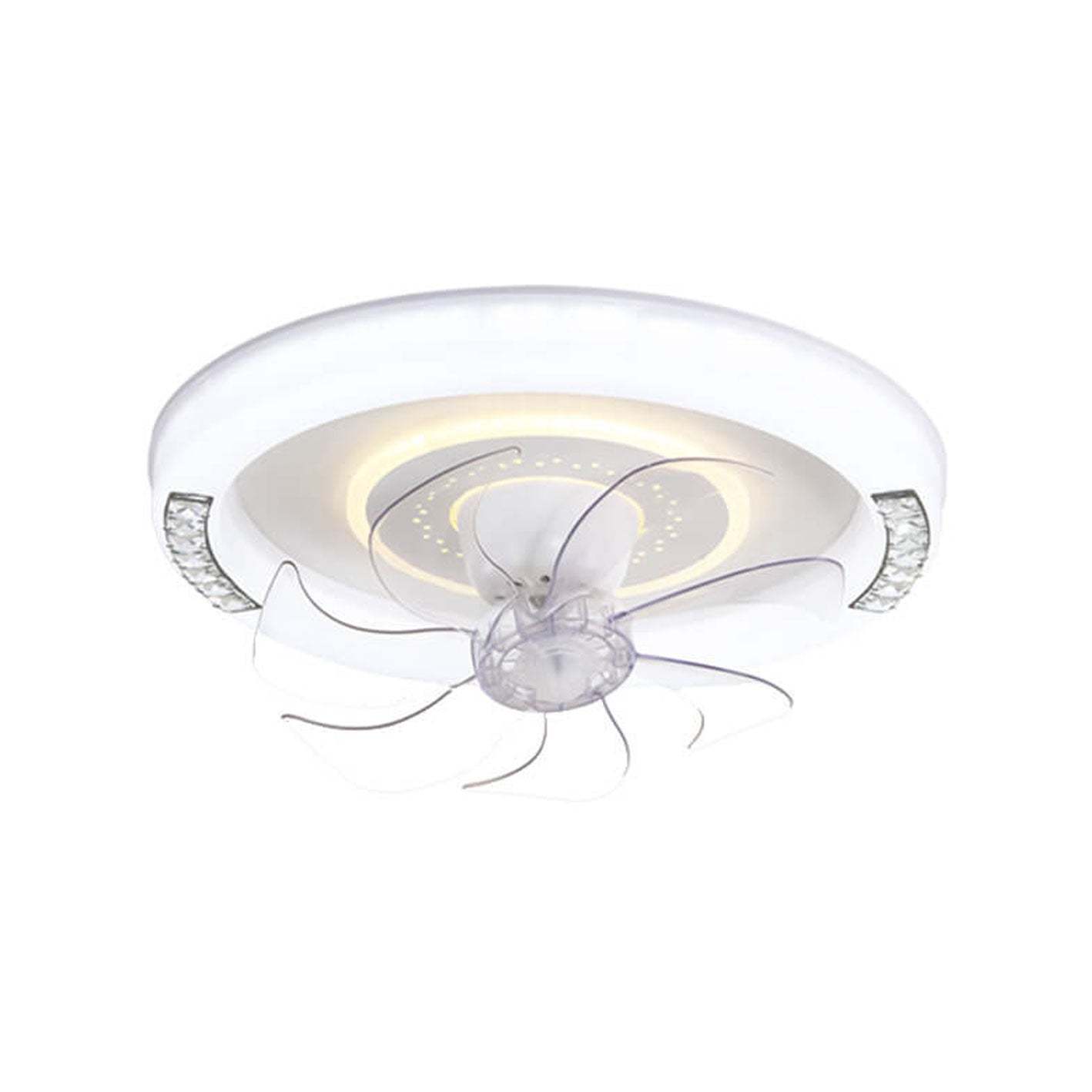 Minimalist Acrylic Round Smart LED Flush Mount Fan Light