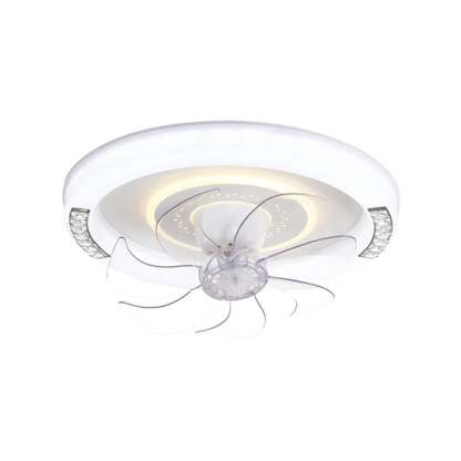 Minimalist Acrylic Round Smart LED Flush Mount Fan Light