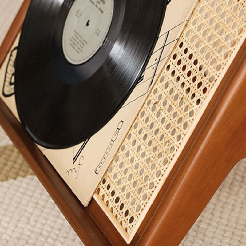 Japanese Rattan Rectangular Side Table 1-Shelf