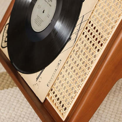 Japanese Rattan Rectangular Side Table 1-Shelf
