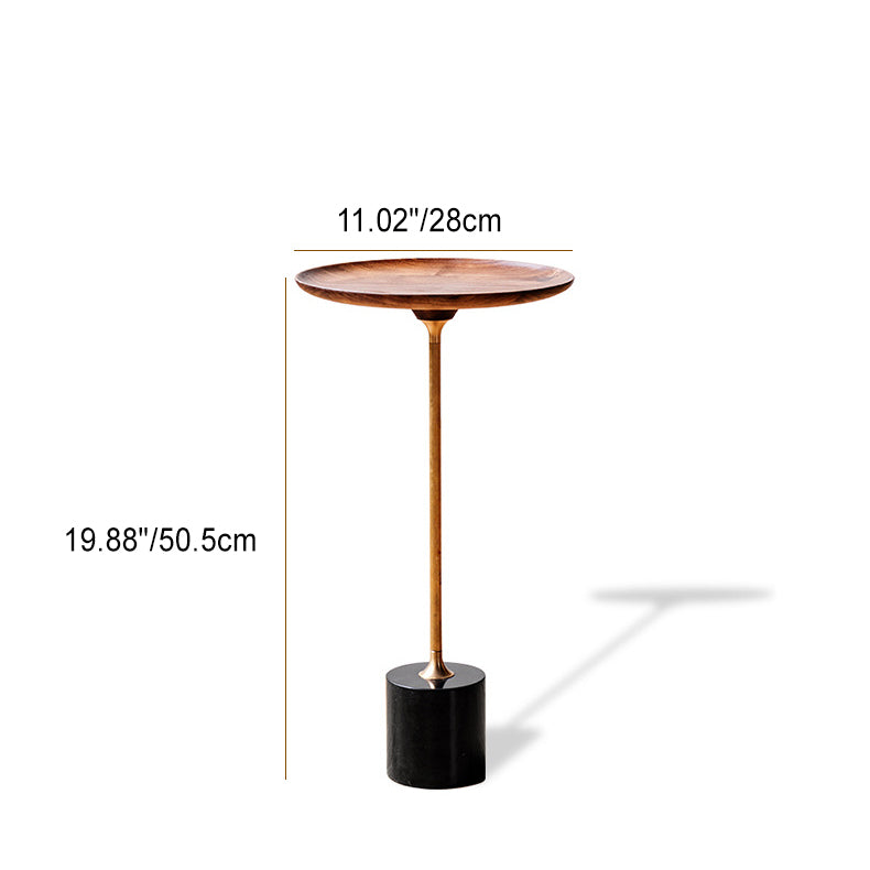 Minimalist Round Wood Metal End Table