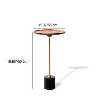 Minimalist Round Wood Metal End Table