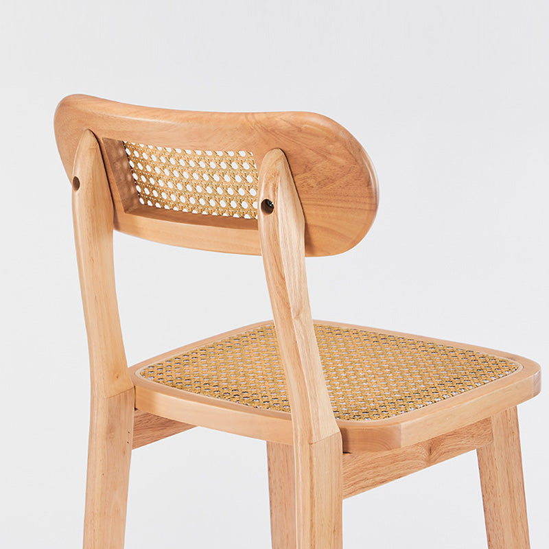 Minimalist PU Leather Open-Back Counter Stool — Yellow PU Leather