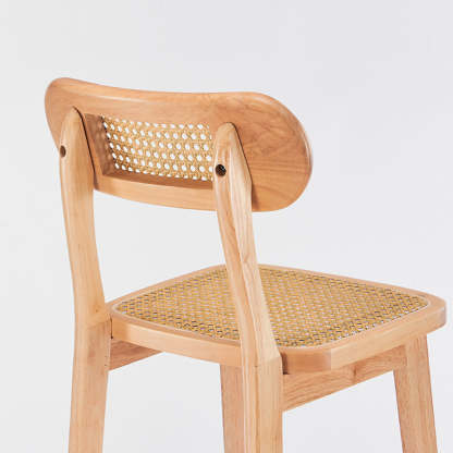Minimalist PU Leather Open-Back Counter Stool — Yellow PU Leather