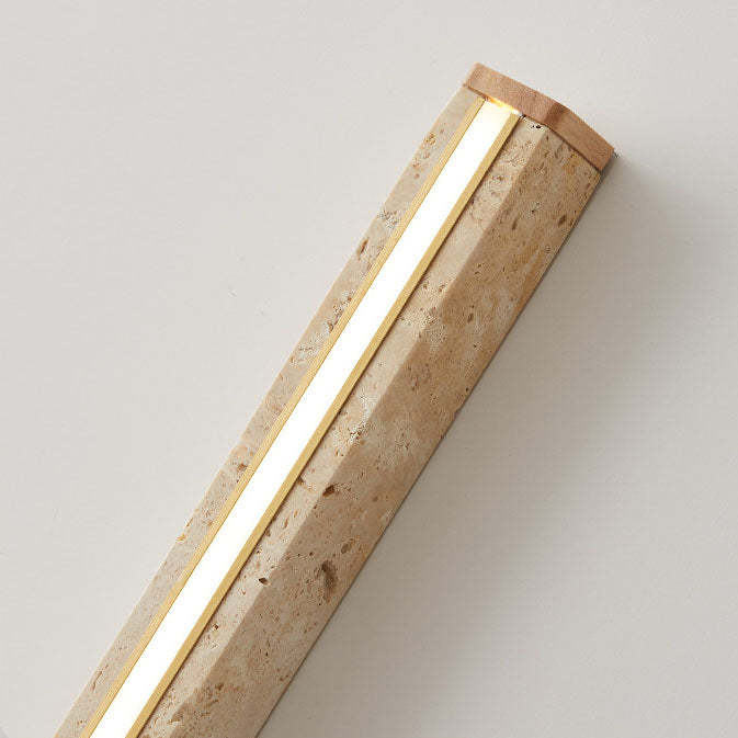 Japanese Wabi-Sabi Yellow Travertine Long Wall