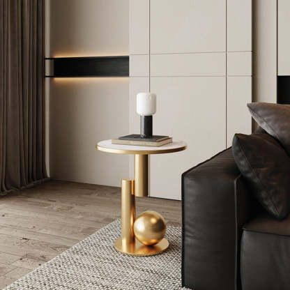 Scandinavian Cylinder Sintered Stone Side Table