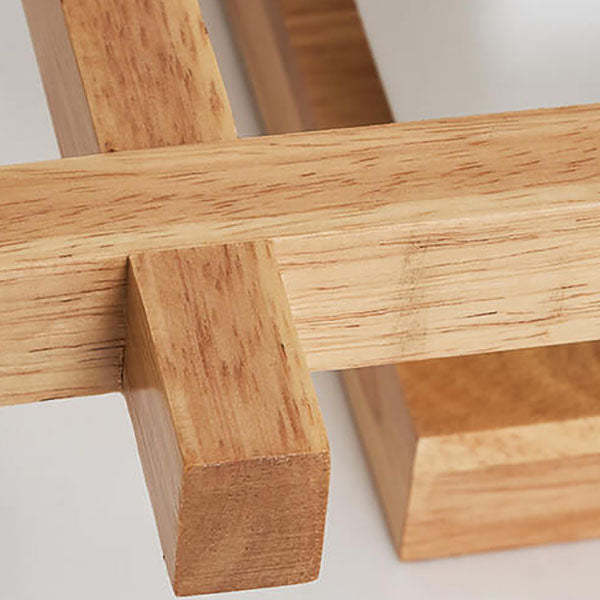 Japanese Wooden Square Flush Ceiling Light