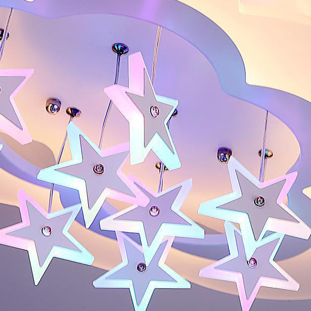 Nordic Star Cloud Acrylic LED Kids Flush Ceiling Light