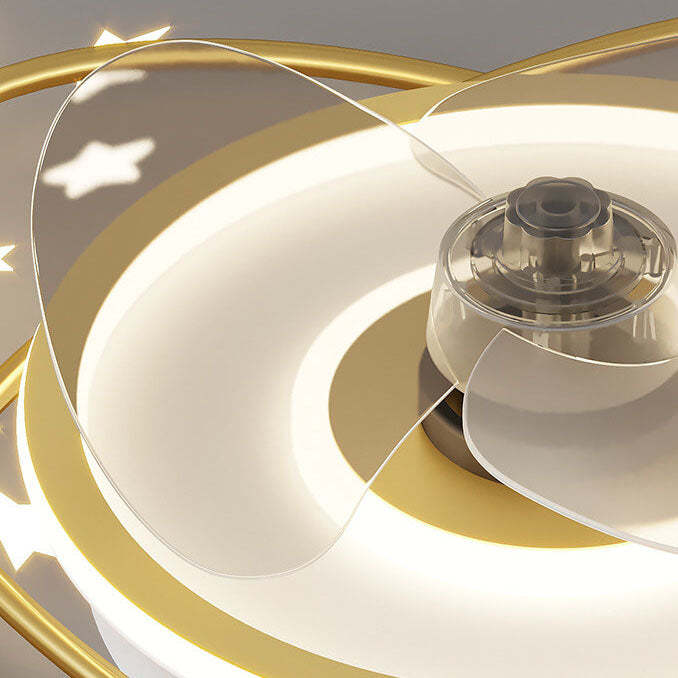 Modern Light Ring Flush Mount Ceiling Fan Light