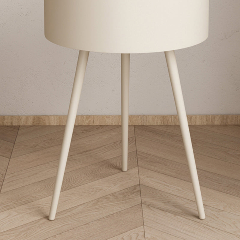 Minimalist Round Iron 1-Storage Nightstand — Green