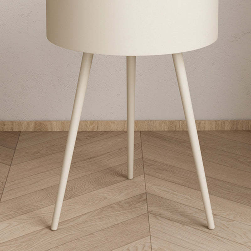 Minimalist Round Iron 1-Storage Nightstand — Green