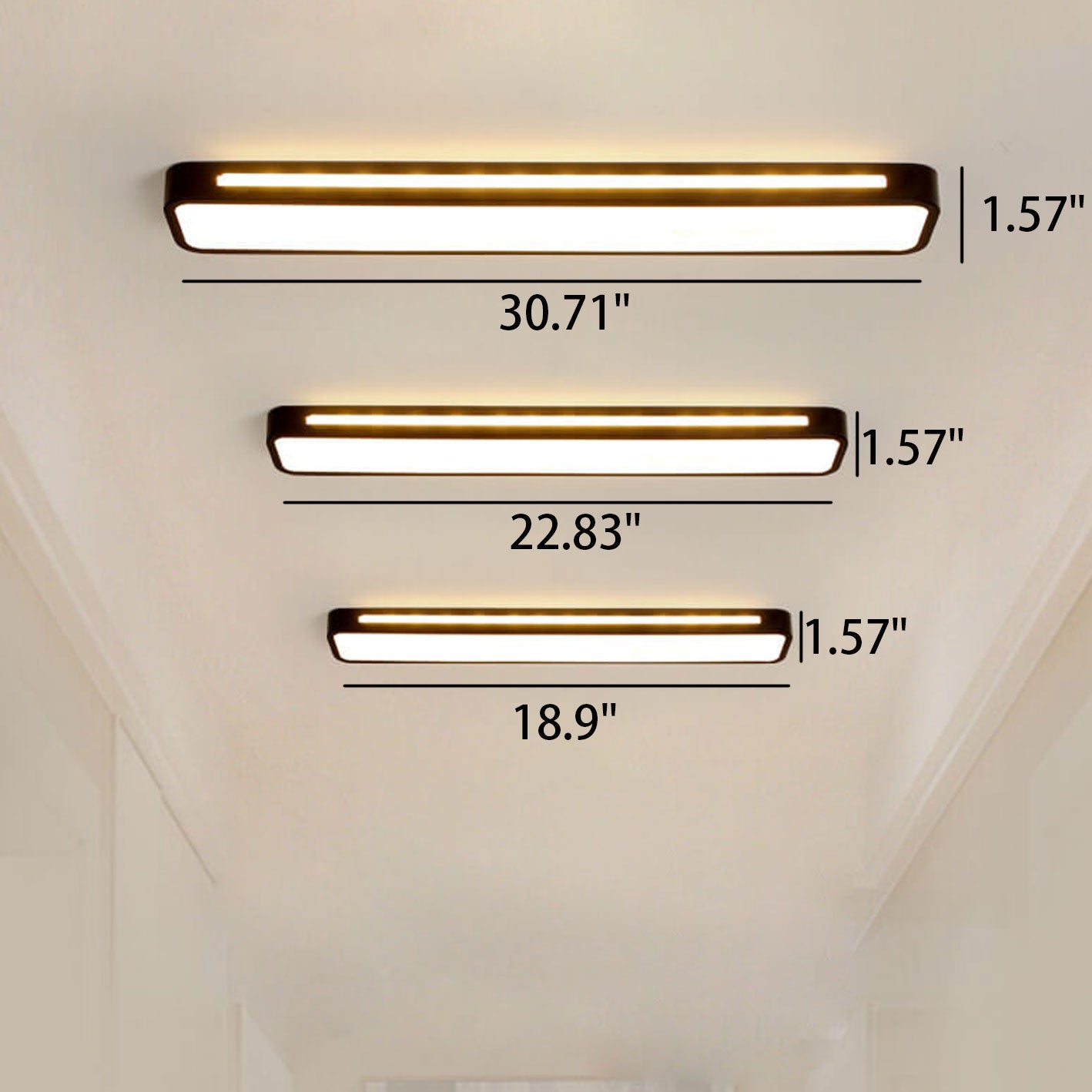 Nordic Minimalist Long LED Flush Mount Light