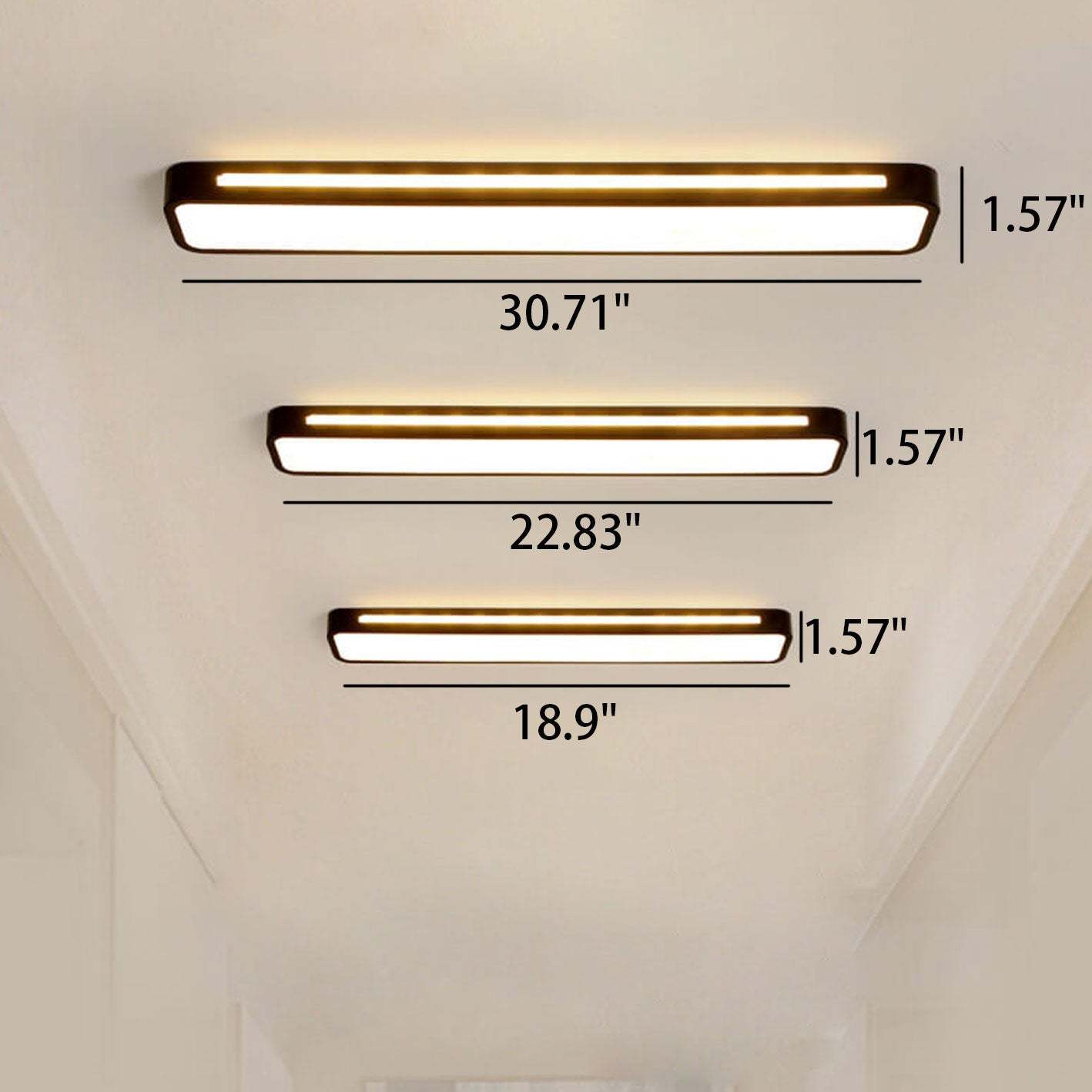 Nordic Minimalist Long LED Flush Mount Light