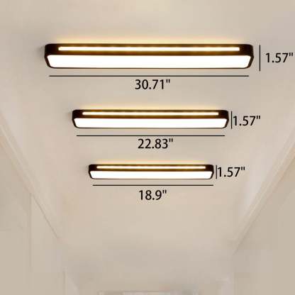 Nordic Minimalist Long LED Flush Mount Light