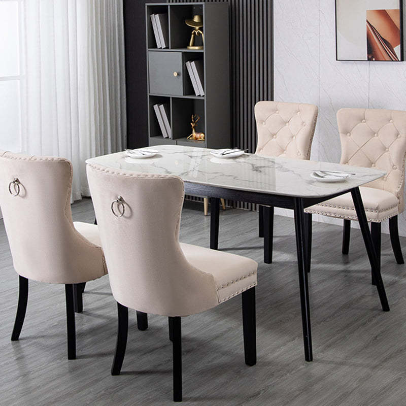 European Fabric Upholstered Tufted Dining Chair